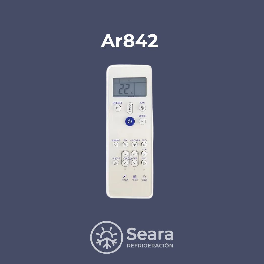 Control Remoto AR-842 | Compatible con Carrier y Fedders